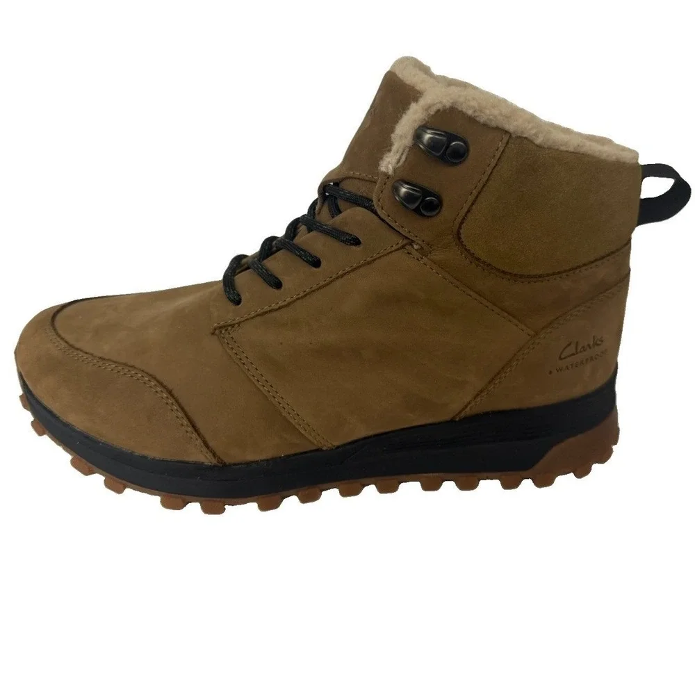 Clarks Men's ATL Trek Up Wp Hiking Boots Leather Upper Dark Sand Size 8.5 New